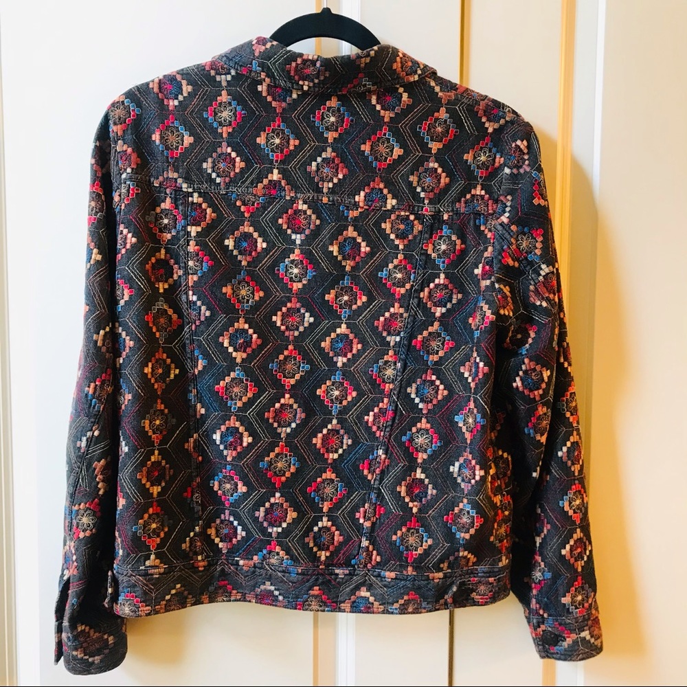 Like New Black Embroidered Jacket - Picture 3 of 8